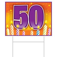 Beistle Plastic 50Th Birthday Yard Sign With Stake Outdoor Lawn Decorations