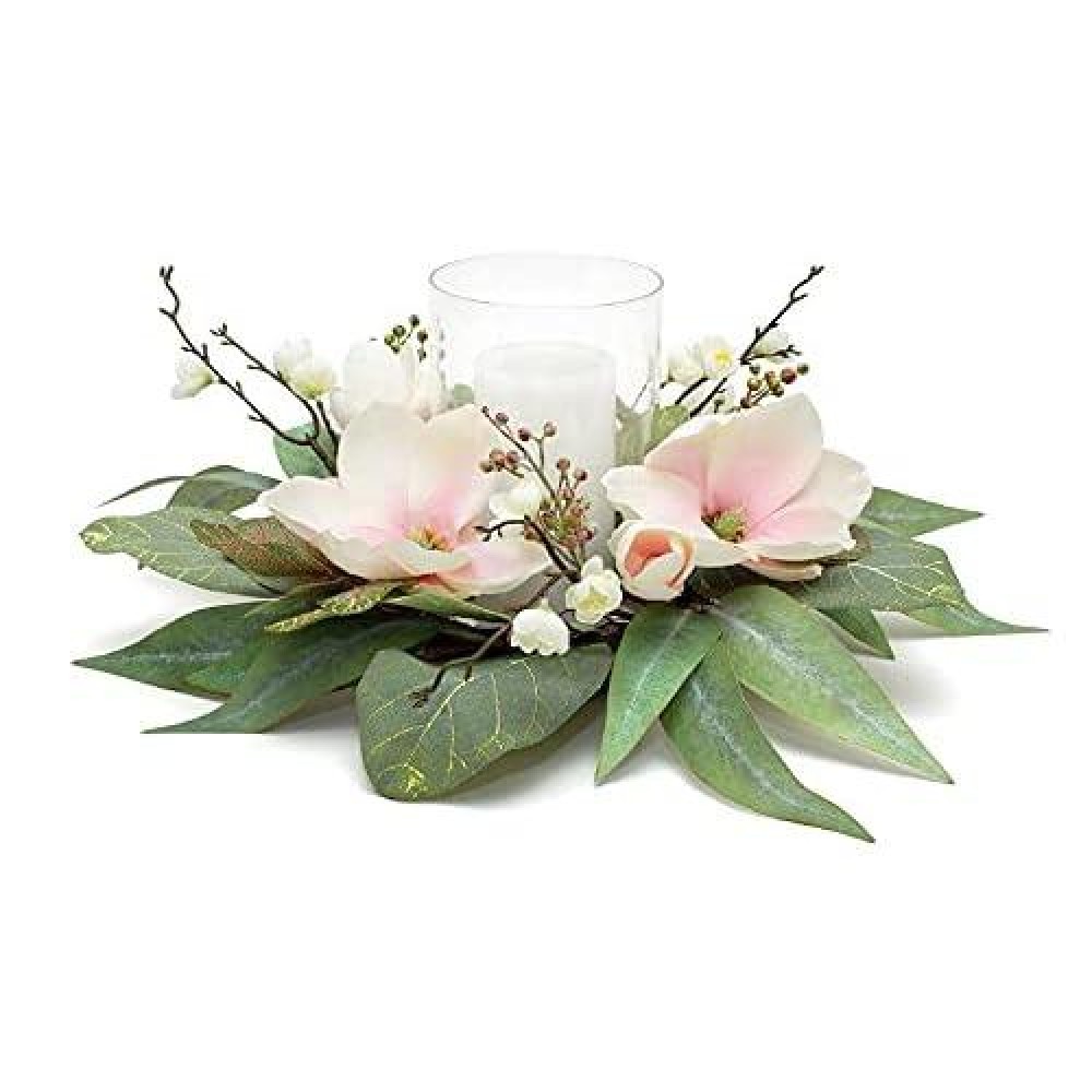 Melrose International Magnolia Centerpiece 225 D x 825 H PolyesterGlass