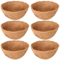 Legigo 6 Pack 14 Inch Hanging Basket Coco Liners Replacement 100 Natural Round Coconut Coco Fiber Planter Basket Liners For Han