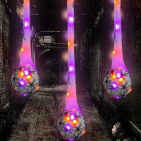 Funpeny 32Ft Halloween Decoration Hanging Light Up Spider Egg Sacs 3 Packs Gift For Halloween Party Favors Games Sacks Props