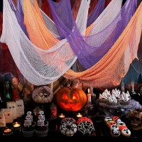 Apfity Halloween Creepy Cloth Decoration 80 X 30X 6 Pcs Giant Spooky Halloween Decor For Haunted Houses Party Outdoor Yard