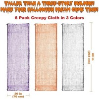 Apfity Halloween Creepy Cloth Decoration 80 X 30X 6 Pcs Giant Spooky Halloween Decor For Haunted Houses Party Outdoor Yard