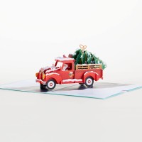 Lovepop Christmas Truck Popup Xmas Card Handcrafted 3D Festive Greeting Card Special Heartwarming Winter Greeting 5 X 7