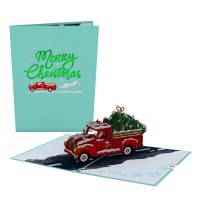 Lovepop Christmas Truck Popup Xmas Card Handcrafted 3D Festive Greeting Card Special Heartwarming Winter Greeting 5 X 7