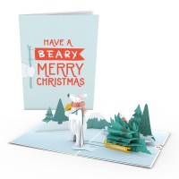 Lovepop Warm Wishes Christmas Beach Tree Popup Xmas Card Handcrafted 3D Festive Greeting Card Special Heartwarming Winter