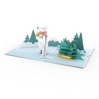 Lovepop Warm Wishes Christmas Beach Tree Popup Xmas Card Handcrafted 3D Festive Greeting Card Special Heartwarming Winter