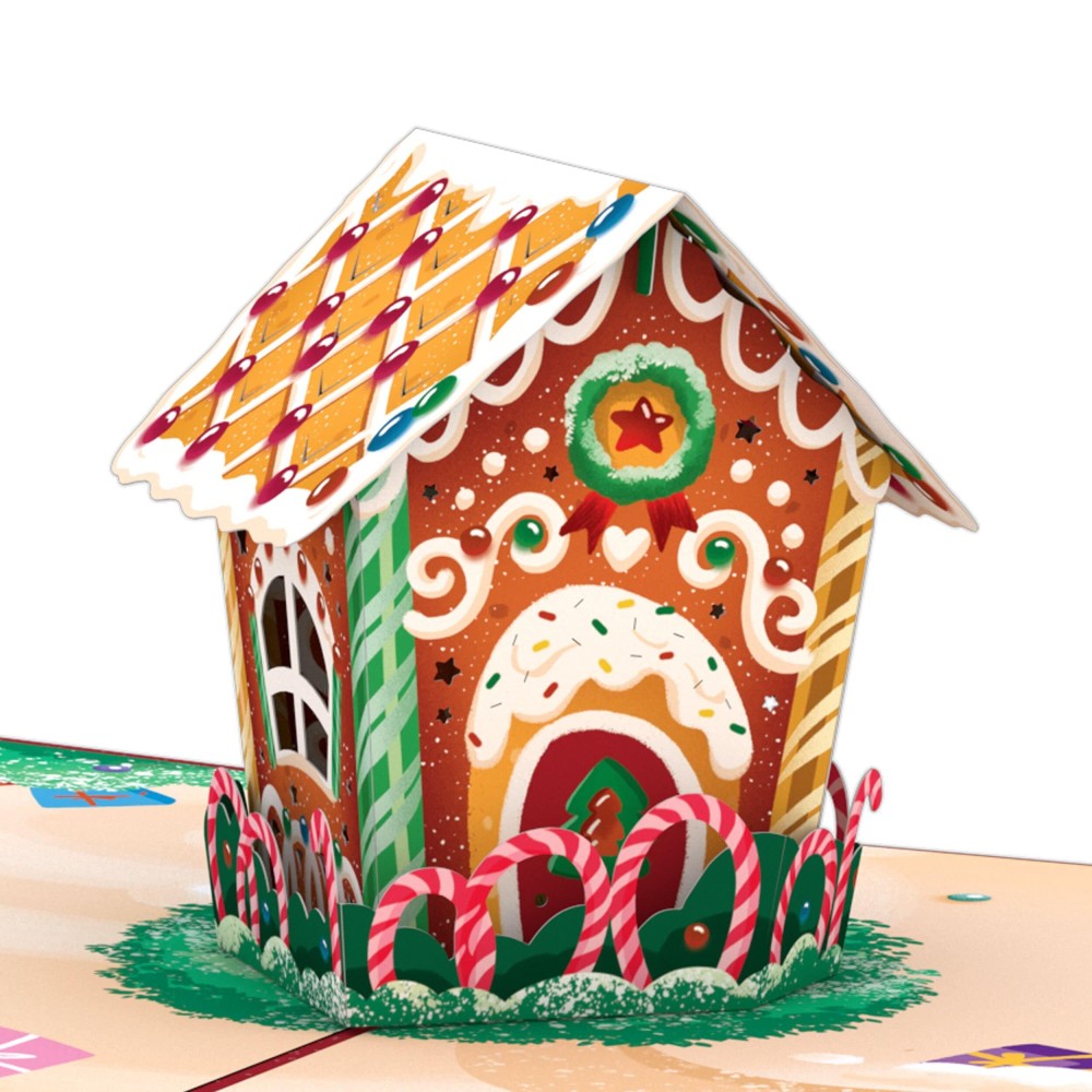 Lovepop Christmas Gingerbread House Popup Xmas Card Handcrafted 3D Festive Greeting Card Special Heartwarming Winter Gree