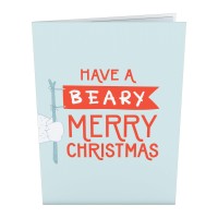 Lovepop Beary Merry Christmas Popup Xmas Card Handcrafted 3D Festive Greeting Card Special Heartwarming Winter Greeting