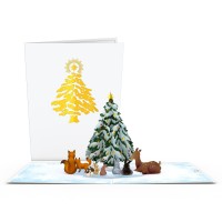 Lovepop Woodland White Christmas Popup Xmas Card Handcrafted 3D Festive Greeting Card Special Heartwarming Winter Greetin