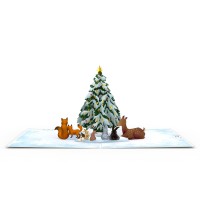 Lovepop Woodland White Christmas Popup Xmas Card Handcrafted 3D Festive Greeting Card Special Heartwarming Winter Greetin