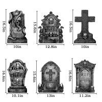 Halloween Decorations Outdoor Graveyard Tombstones 6Ct Large Tombstones Halloween Decor Yard Signs With Stakes 16 Tall Reali