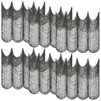 Riare 6 Pack Black Halloween Creepy Cloth 30 X 75 Inch Spooky Scary Fabric Black Gauze Cloth For Halloween Party Haunted House