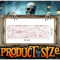 Watayo 315 X 85 Inch Halloween Creepy Blood Cloth Scary Spooky Cloth With Bloody Prints Windows Doorways Cover Gauze For Hal