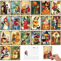 Nuanchu Vintage Halloween Postcards 80 Pieces Pumpkin Theme Suitable For Halloween Party