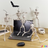 Joyin 5 Pcs Posable Halloween Skeletons 16 Inches Full Body Posable Joints Hanging Skeletons For Graveyard Decorations Haunted