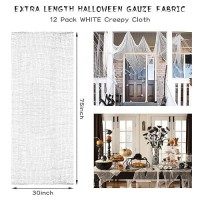 Riare 12 Pack White Halloween Creepy Cloth 30 X 75 Inch Spooky Scary Fabric Gauze Cloth For Halloween Party Haunted House Home