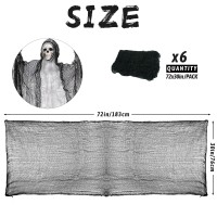 Xgunion Halloween Creepy Cloth 6Pcs 30 72Inch Black Halloween Cloth Decor Halloween Decoration Spooky Creepy Gauze Cloth For Ha