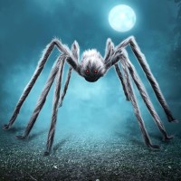 Joyin 5 Ft Halloween Outdoor Decorations Giant Spider Large Hairy Spider Halloween Decor Outside Huge Fake Spider Props For Ya