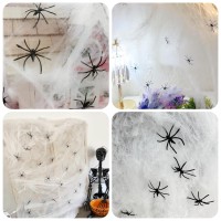 Gkgg 1400 Sqft Halloween Webs Decorations With 150 Extra Fake Spiders Super Practical Decor Indoor And Outdoor