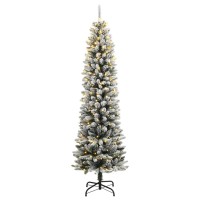 Vidaxl Artificial Christmas Tree 150 Leds And Flocked Snow 472