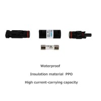 Renogy 20A Male And Female Connector Waterproof In-Line Holder W/Fuse  Black