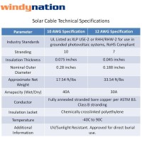 Windynation 10 Gauge 10 Awg Pair 30 Feet Black 30 Feet Red Solar Panel Extension Cable Wire Solar Connectors