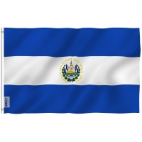 Anley Fly Breeze 3X5 Foot El Salvador Flag Vivid Color And Fade Proof Canvas Header And Double Stitched Salvadoran Nationa