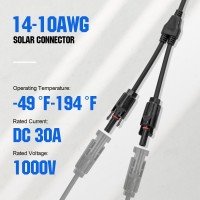 Ecoworthy Solar Connectors Y Branch Parallel Pv Adapter Cable Wire Plug Tool Kit For Solar Panelmfffmm