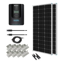 Renogy 200W 12V Monocrystalline Panel Starter 40A Rover Mppt Controllermounting Z Bracketstray Cableadaptor Kit Rv Solar Cha