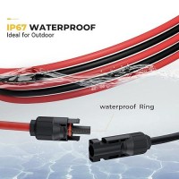 Bougerv 20 Feet 10Awg Solar Extension Cable With Female And Male Connector With Extra Pair Of Connectors Solar Panel Adaptor Kit