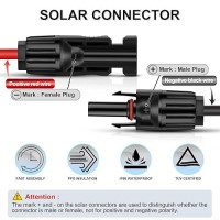 Igreely Solar Panel Extension Cable 10 Feet 10Awg6Mm Solar Extension Cable With Female And Male Connector Solar Panel Wiring