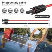 Igreely Solar Panel Extension Cable 10 Feet 10Awg6Mm Solar Extension Cable With Female And Male Connector Solar Panel Wiring