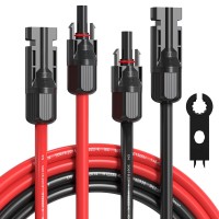 10Awg Solar Extension Cable Wire 20 Feet Red Black 10 Gauge Solar Panel Outdoor Solar Wiring Cables For Solar Systems Car R