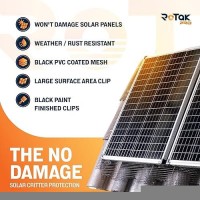 Rotak Critter Guard Pro 6In X 100Ft Solar Panel Bird Prevention Roll Kit With 100 Fastener Clips Heavy Duty Galvanized Black