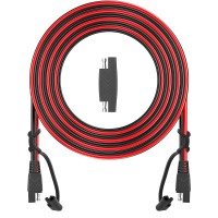 Oymsae 12Feet Sae To Sae Extension Cable Quick Disconnect Connector 16Awg For Automotive Solar Panel Panel Sae Plug12Ft16Awg