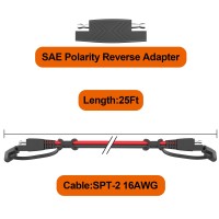 Oymsae 12Feet Sae To Sae Extension Cable Quick Disconnect Connector 16Awg For Automotive Solar Panel Panel Sae Plug12Ft16Awg