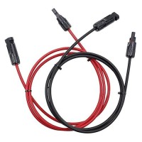 Phituoda 5Ft Black Red 12Awg4Mm Solar Panel Extension Cable Wire Solar Adaptor Cable With Female And Male Connector Set O