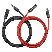 Phituoda 10Ft Black Red 10Awg6Mm Solar Panel Extension Cable Wire Solar Adaptor Cable With Female And Male Connector Set