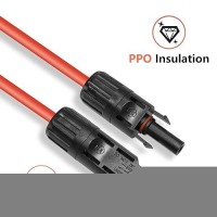 Phituoda 5Ft Black Red 10Awg6Mm Solar Panel Extension Cable Wire Solar Adaptor Cable With Female And Male Connector Set O