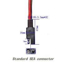 14Awg Sae Dc Power Automotive Connector Cable Y Splitter 1 To 2 Sae Extension Cable Fit For Suitable For Solar Battery Connecti