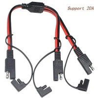 14Awg Sae Dc Power Automotive Connector Cable Y Splitter 1 To 2 Sae Extension Cable Fit For Suitable For Solar Battery Connecti