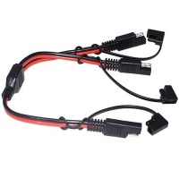 14Awg Sae Dc Power Automotive Connector Cable Y Splitter 1 To 2 Sae Extension Cable Fit For Suitable For Solar Battery Connecti