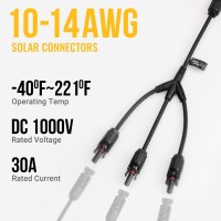 Bougerv Solar Y Branch Connectors Solar Panel Parallel Connectors 1 To 3 Solar Cable Wire Plug Tool Kit Mfff And Fmmm