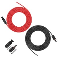 20 Feet 12Awg Solar Extension Cable With Solar Panel Female And Male Connector Solar Panel Adapter 12 Gauge 20Ft Red 20Ft Bla