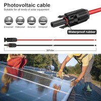 20 Feet 12Awg Solar Extension Cable With Solar Panel Female And Male Connector Solar Panel Adapter 12 Gauge 20Ft Red 20Ft Bla