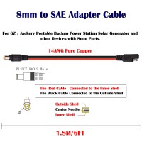 Dc 8Mm Male To Sae Connector Adapter 14 Gauge Cable Wire Compatible With Explorer 160 240 500 1000 Gz Portable Backup Power Stat