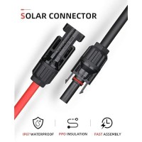 Bougerv 40 Feet 10Awg Solar Extension Cable With Female And Male Connector With Extra Pair Of Connectors Solar Panel Adaptor Kit