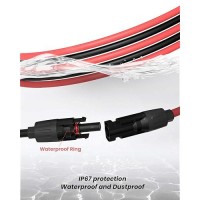 Bougerv 100Feet 10Awg Solar Extension Cable With Female And Male Connector With Extra Pair Of Connectors Solar Panel Adaptor Kit