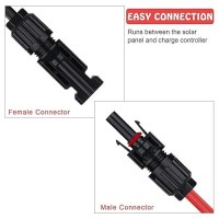 Ansxiy 10Feet Solar Panel Extensions Cable  10Awg With Male And Female Weatherproof Connectors  Solar Cable Wire Adapter Kit Tool (10Ft Red + 10Ft Black)