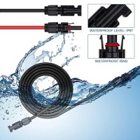 Ansxiy 10Awg Solar Extension Cable With Female And Male Weatherproof Connectors  Solar Panel Adapter Kit Tool (5Ft Red + 5Ft Black)